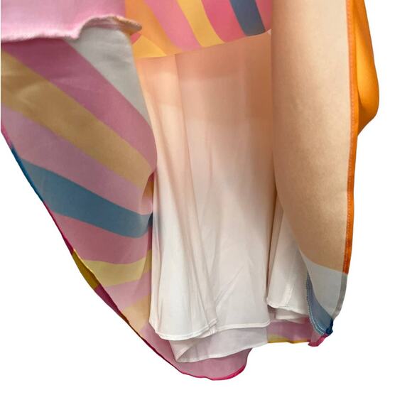 JULIE BROWN NYC Satin Sunnyside Tie Spaghetti Strap Camisole Stripes Women's S - Picture 5 of 9